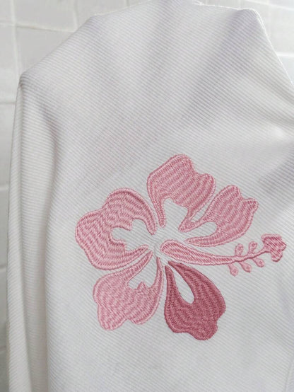 White Floral Embroidery Maternity Tank Top and Plaid Shorts 2-Piece Set - Slim Fit Summer Beach Vacation Outfit Cotton Blend