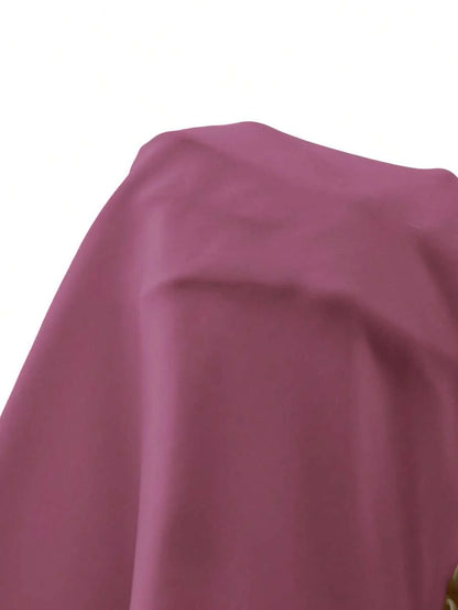 Maternity Elegant Blouse - V Neck, Batwing Three Quarter Sleeve, Asymmetric Hem, White