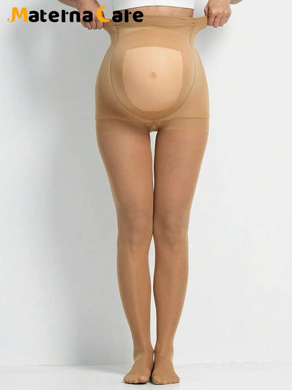Maternity Sheer Tights 1-2 Pack - High Waist Soft Transparent Belly Design Elegant Pantyhose