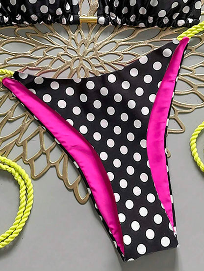 Swim Vcay Women's Solid Color Halter Tie Backless Sexy Thong Bikini Set Bikini Triangle Lemon Bikini Yellow Bathing Suits Light Yellow Bikini String Bikini Set
