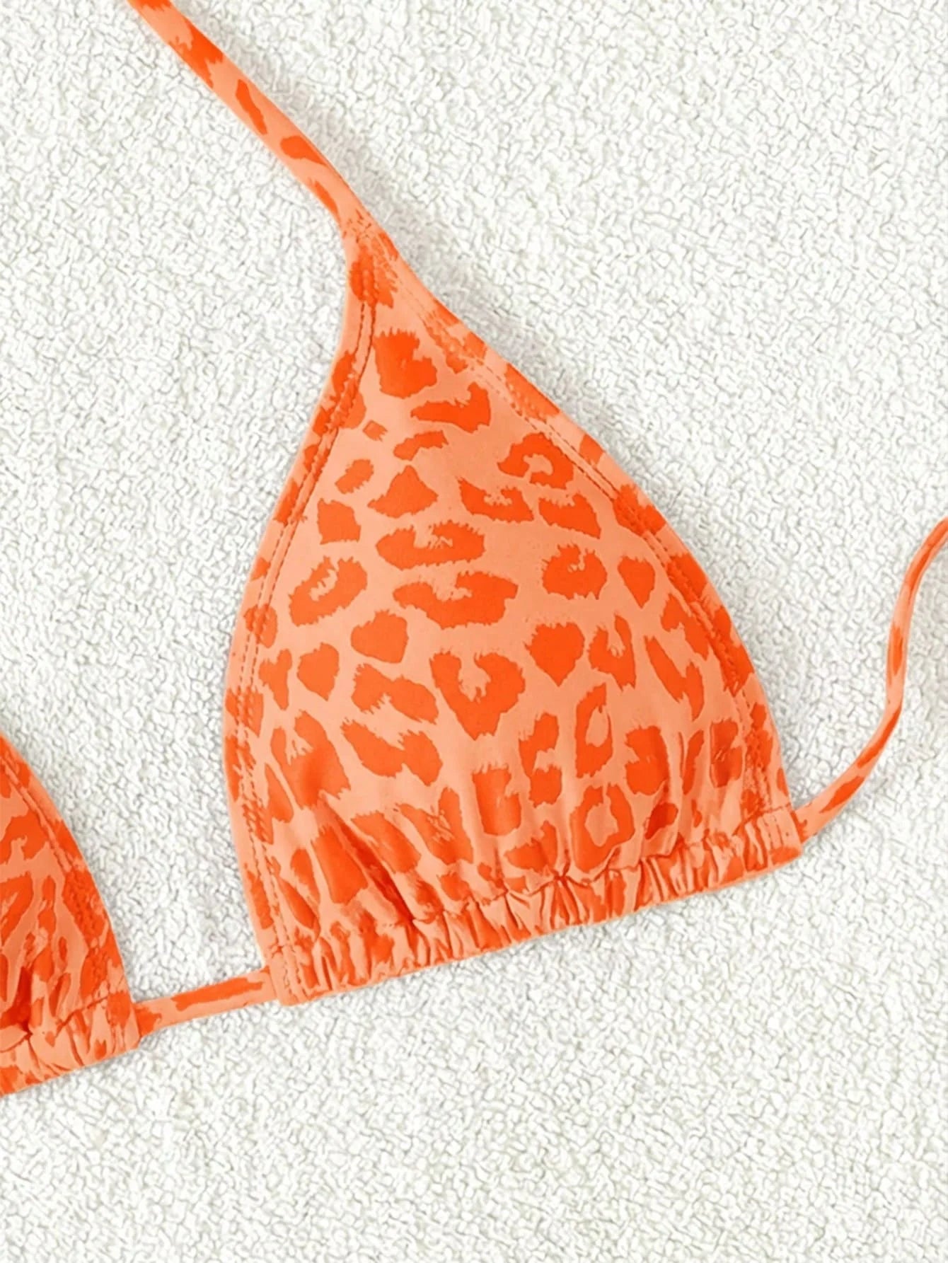 Swim Vcay 1pc Women's Leopard Print Halter Bikini Top For Summer Beach Vacation