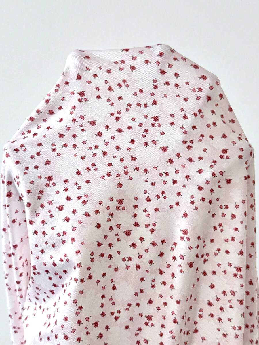 Pink Maternity Dress Summer Boho Holiday Elegant Small Floral Print Highly Elastic Comfortable Casual Sleeveless Hollow-Out High Slit Pregnant Clothes