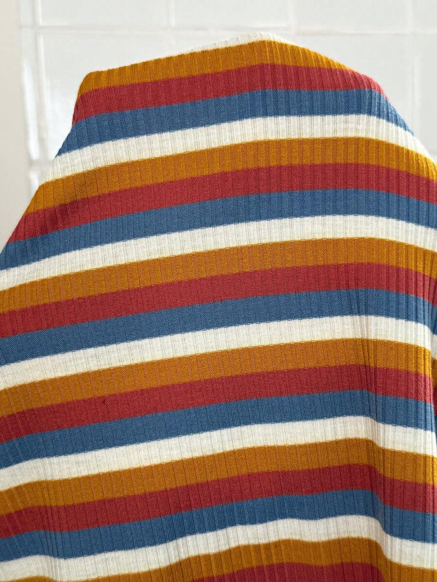 Maternity Striped Cami Crop Top - Spaghetti Strap, Slim Fit, High Stretch, Multicolor