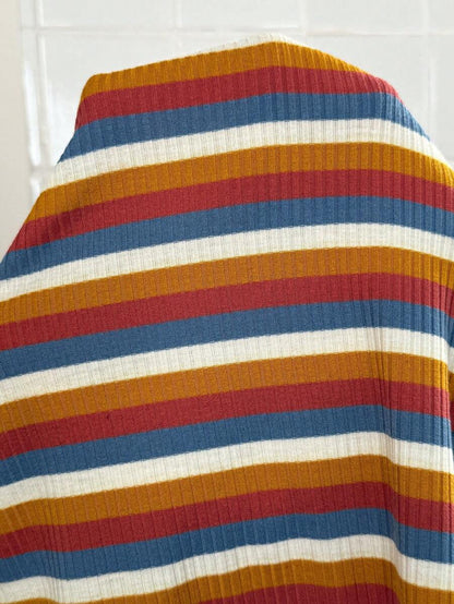 Maternity Striped Cami Crop Top - Spaghetti Strap, Slim Fit, High Stretch, Multicolor