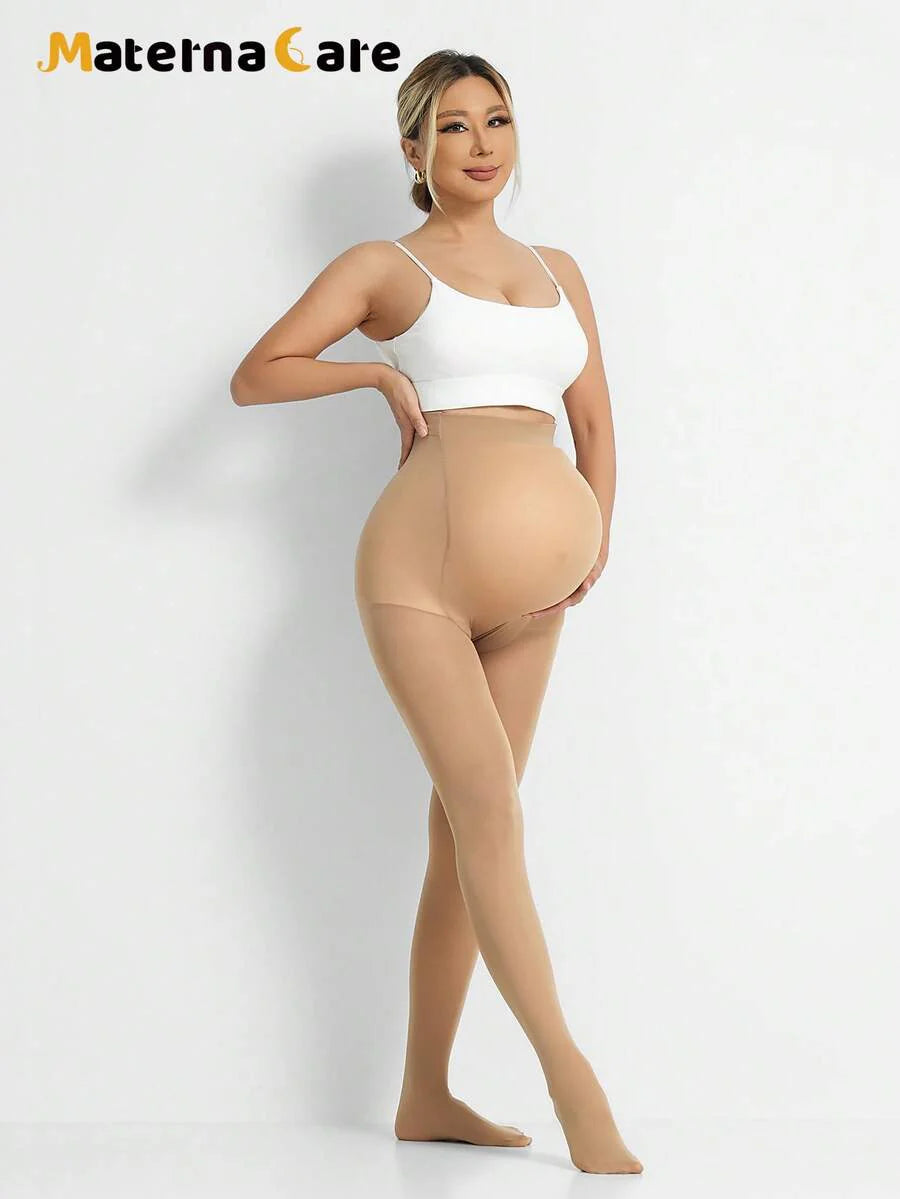 Materna Care Maternity Pantyhose - Sheer High Waist Fashionable Minimalist, Spring Summer