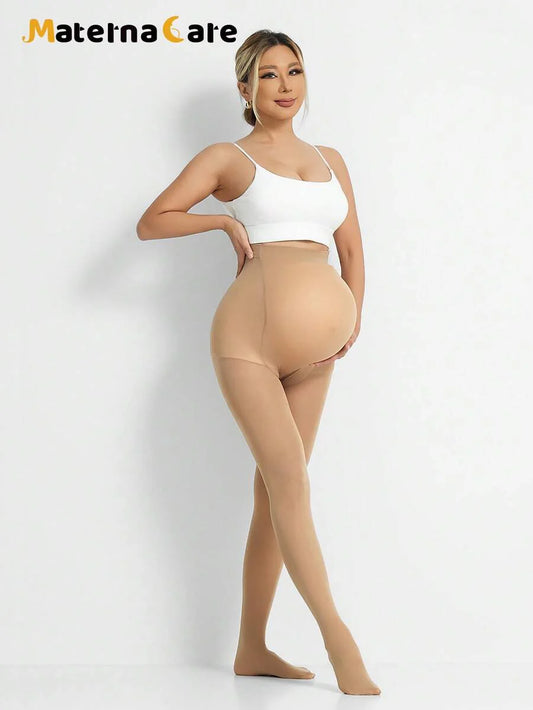 Materna Care Maternity Pantyhose - Sheer High Waist Fashionable Solid Color Soft, Spring Summer