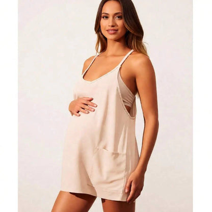 Maternity Dress Women's Workout Dress - Fitness Casual Mini Dress With Built-In Shorts, Sleeveless Style And Spaghetti Straps For Golf And Athletic Activities Maternity Clothes Khaki Dress,Fall Summer Short Dress,Fall Women Outfits,Office Wear,Work Women