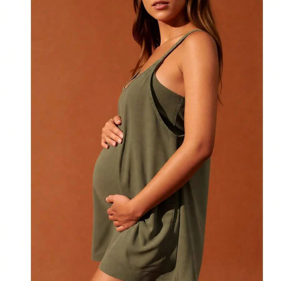 Maternity Dress Women's Workout Dress - Fitness Casual Mini Dress With Built-In Shorts, Sleeveless Style And Spaghetti Straps For Golf And Athletic Activities Maternity Clothes Khaki Dress,Fall Summer Short Dress,Fall Women Outfits,Office Wear,Work Women