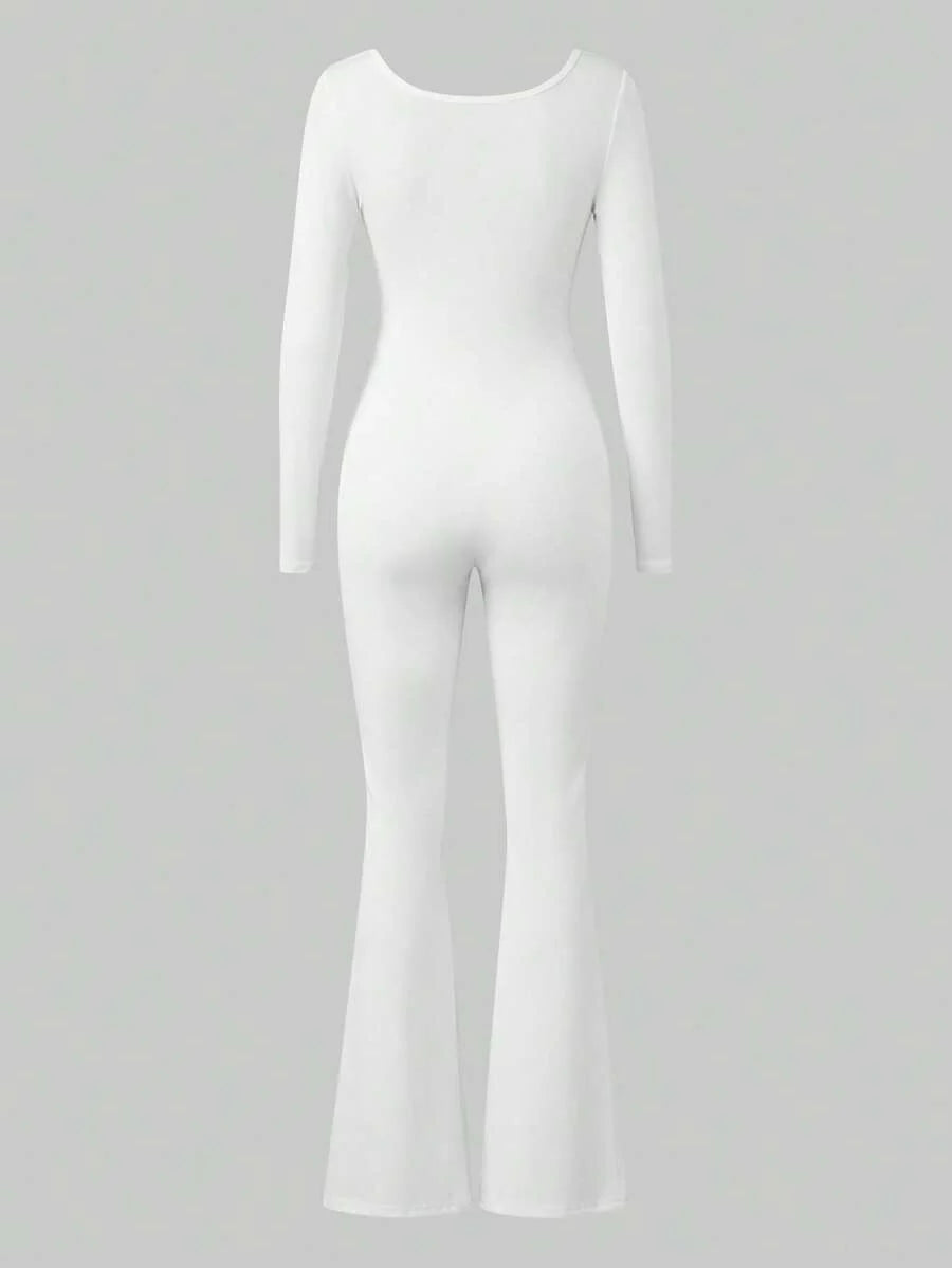 Maternity Long Sleeve Jumpsuit, Tight & Comfortable Casual Outfit