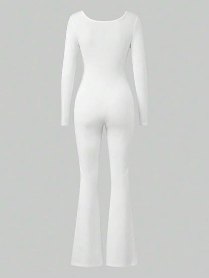 Maternity Long Sleeve Jumpsuit, Tight & Comfortable Casual Outfit