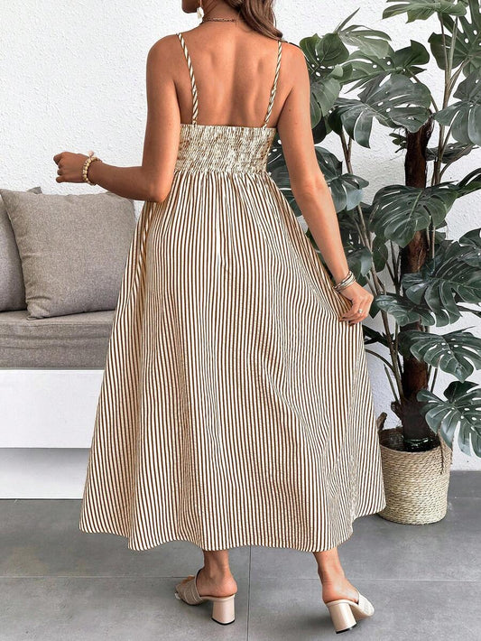 Maternity Summer Casual Striped A-Line Sleeveless Dress