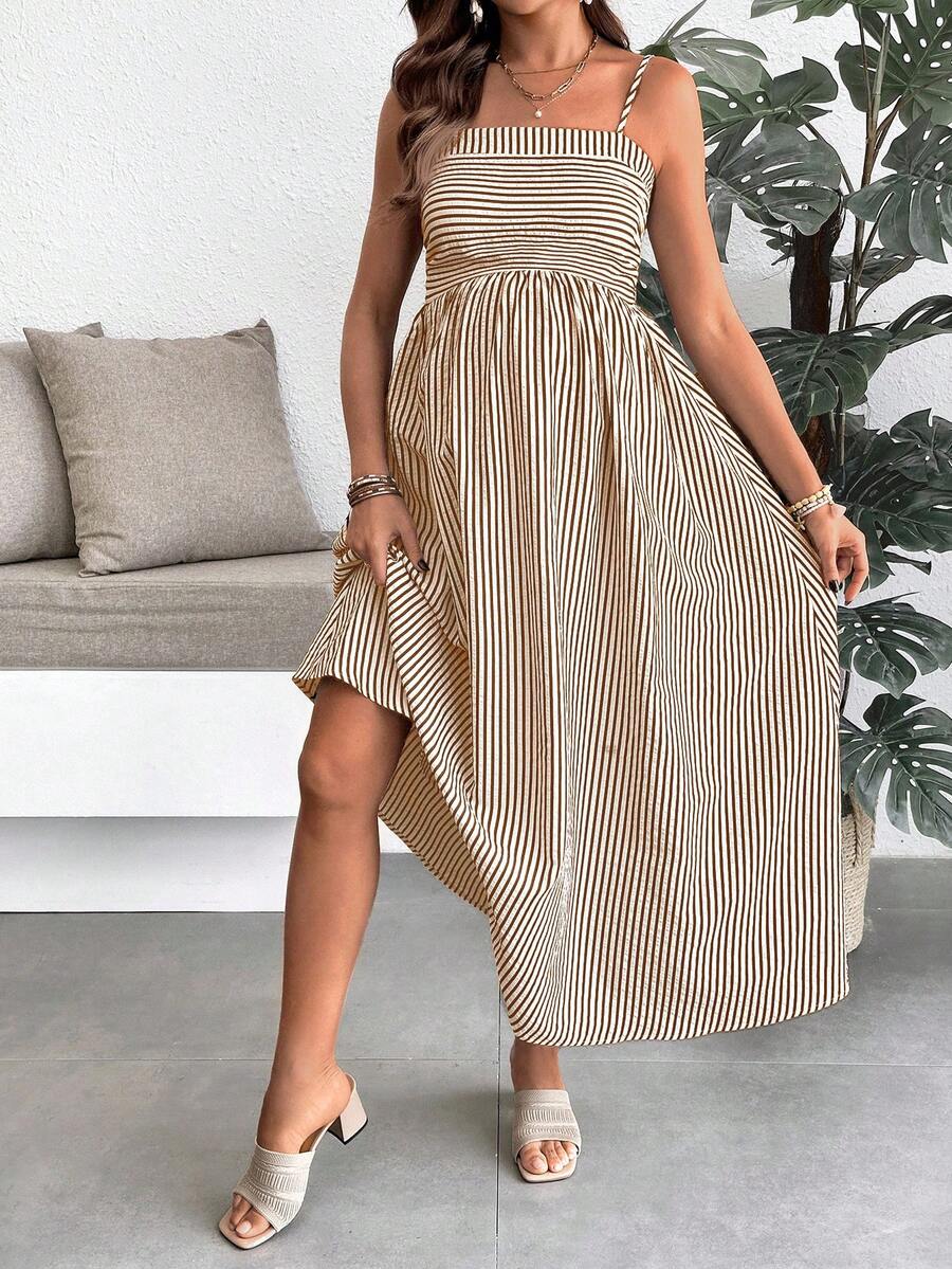 Maternity Summer Casual Striped A-Line Sleeveless Dress