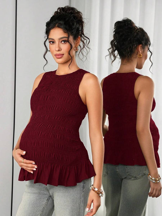 Momance Maternity Camisole - Solid Color Elegant Soft Stretch Pregnancy Tank Top, Nursing Lounge