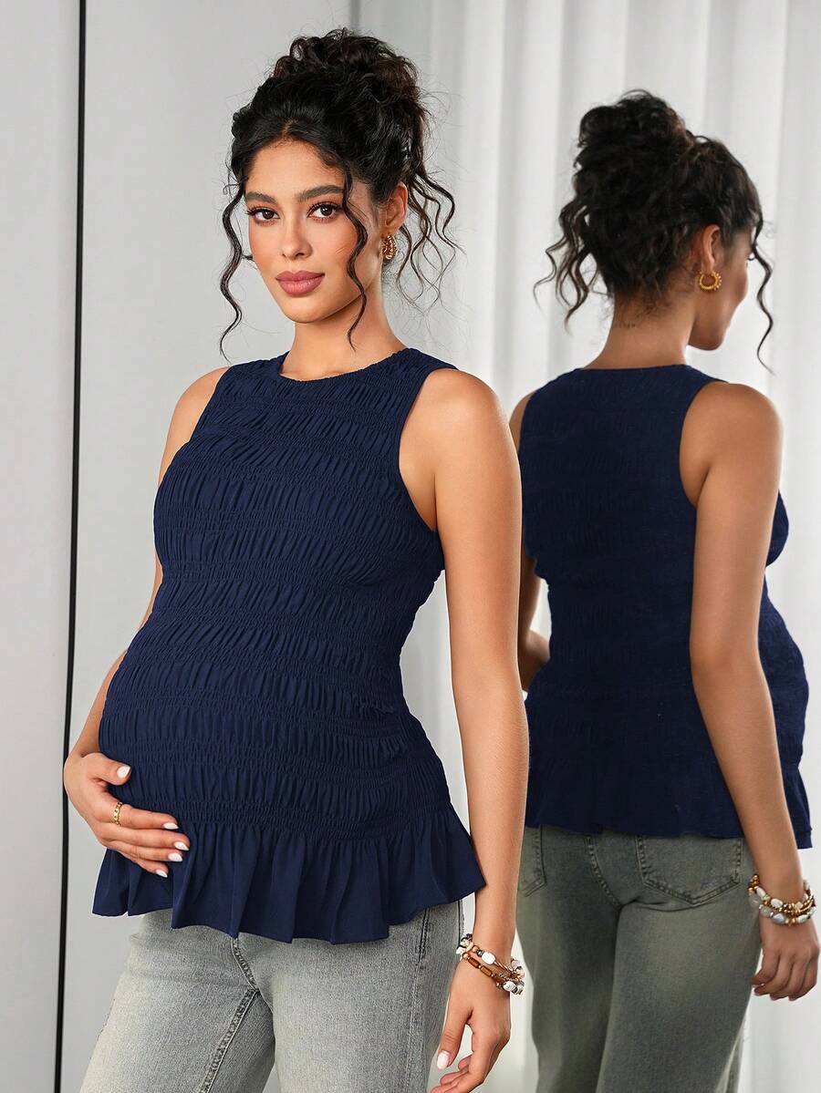 Momance Maternity Camisole - Solid Color Elegant Soft Stretch Pregnancy Tank Top, Nursing Lounge