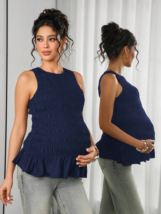 Momance Maternity Camisole - Solid Color Elegant Soft Stretch Pregnancy Tank Top, Nursing Lounge