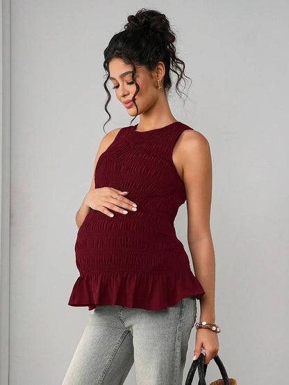 Momance Maternity Camisole - Solid Color Elegant Soft Stretch Pregnancy Tank Top, Nursing Lounge