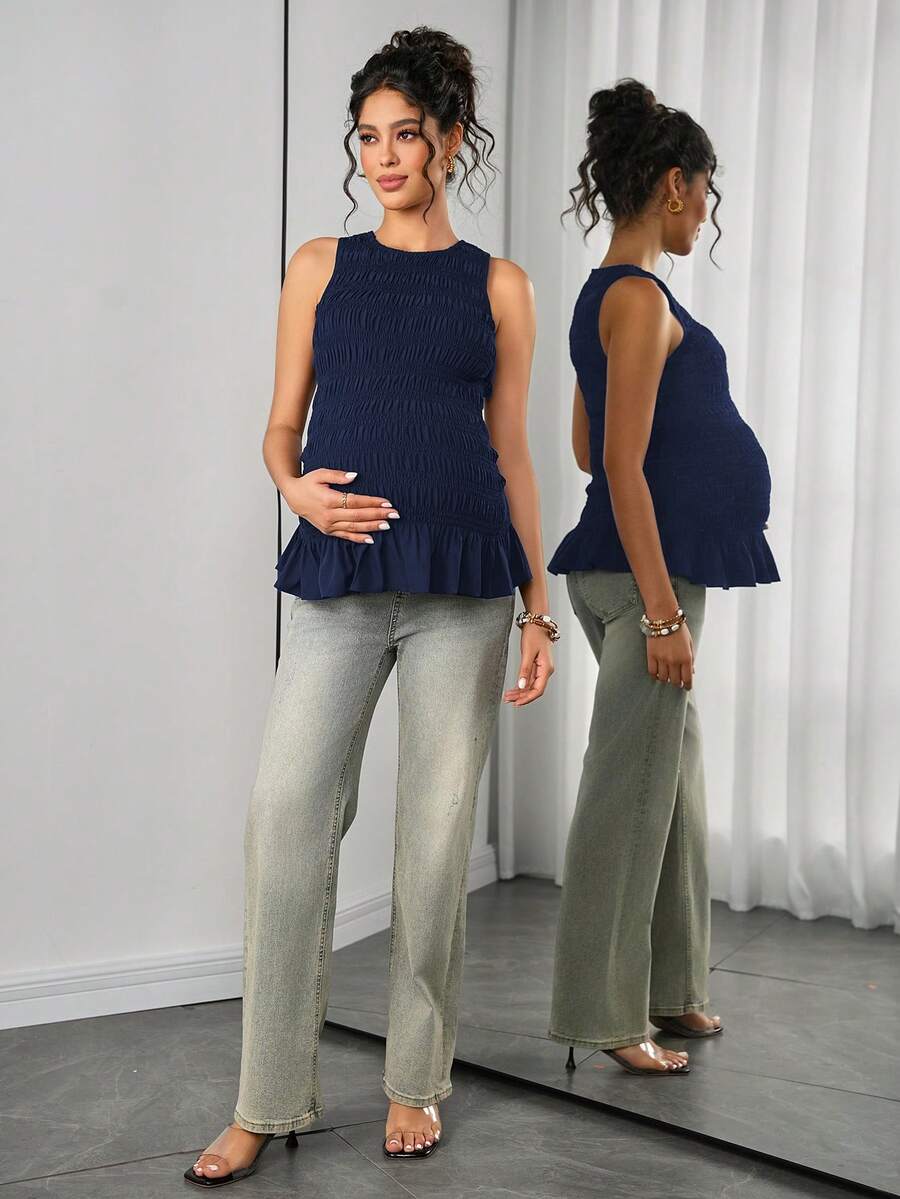 Momance Maternity Camisole - Solid Color Elegant Soft Stretch Pregnancy Tank Top, Nursing Lounge