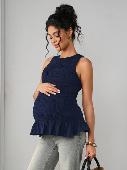 Momance Maternity Camisole - Solid Color Elegant Soft Stretch Pregnancy Tank Top, Nursing Lounge