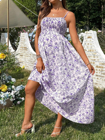 Women's Casual Ditsy Floral Maternity Strap Dress