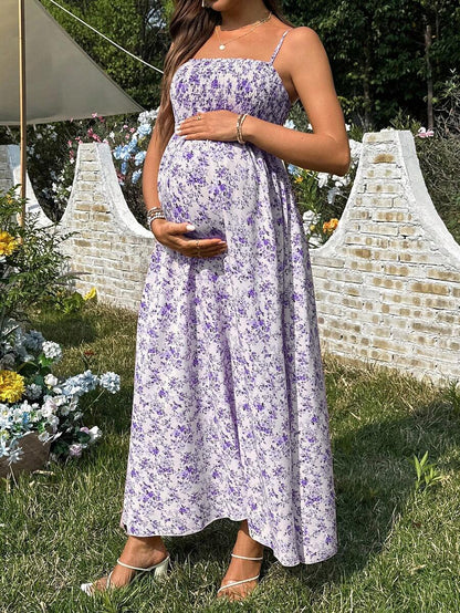 Women's Casual Ditsy Floral Maternity Strap Dress