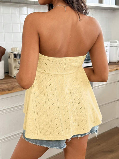 Maternity Strapless Tube Top with Bow Front Detail Boho Yellow Summer Resort Wear Outfit Slim Fit Casual Pregnancy Sun Top