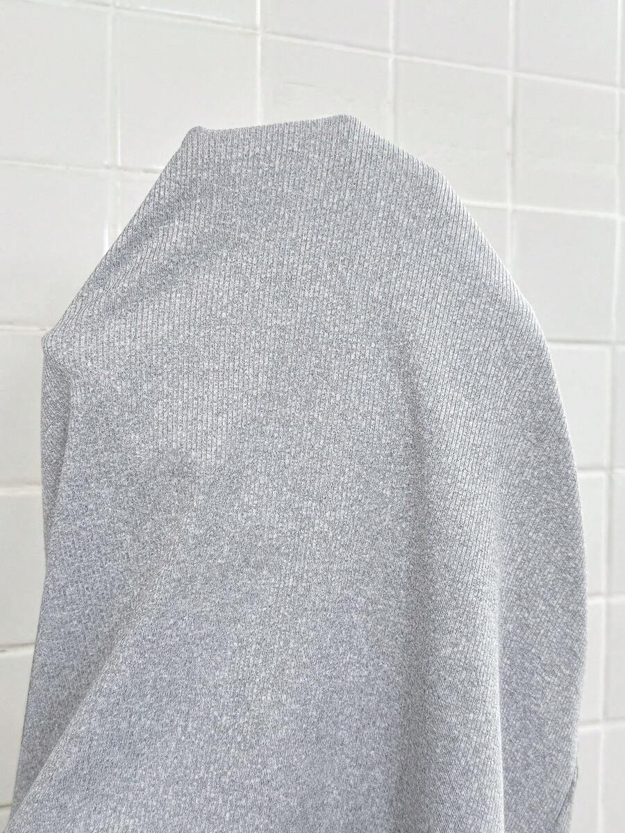 Grey Maternity Heart Embroidery Color Block Fitted Dress - Short Sleeve Boat Neck Slim Fit Sporty Mini Dress - Casual Knitted Summer Maternity Wear