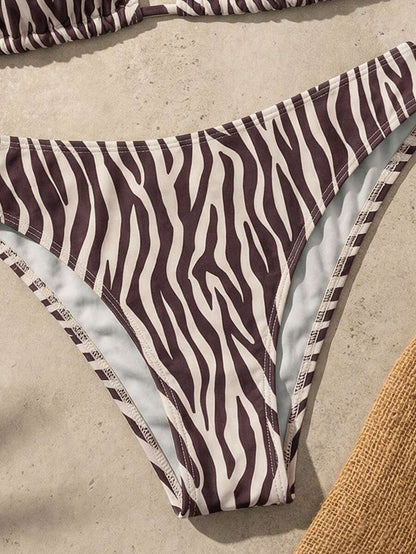 Swim Mod Women's Pink Polka Dot Print Halter Neck Low Waist Triangle Bikini Set, Summer Sexy Spring