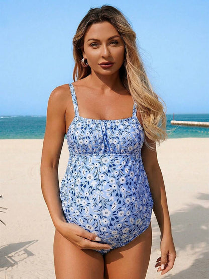 Maternity Boho Swim Top - Soft Stretch Elegant Western Style Beach Resort Swimwear