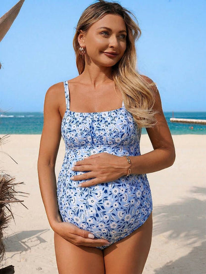 Maternity Boho Swim Top - Soft Stretch Elegant Western Style Beach Resort Swimwear