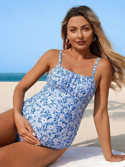 Maternity Boho Swim Top - Soft Stretch Elegant Western Style Beach Resort Swimwear