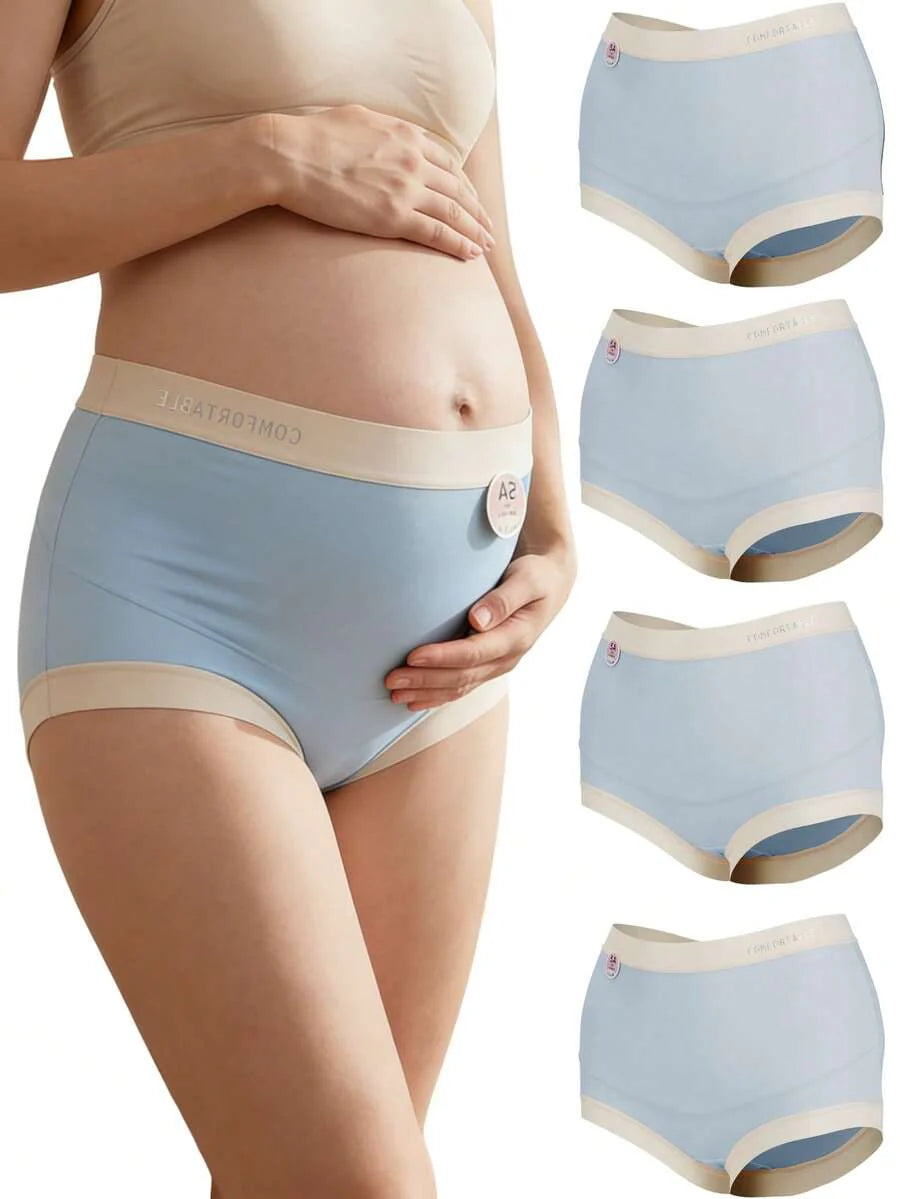 Maternity Modal Panties 4 Pack - Seamless Under Bump Postpartum Boyshort High Waist, Recovery