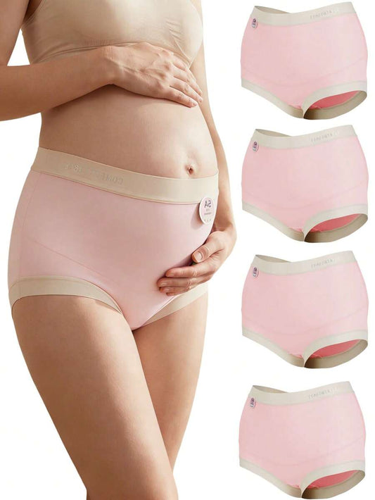 Maternity Modal Panties 4 Pack - Seamless Under Bump Postpartum Boyshort High Waist, Recovery