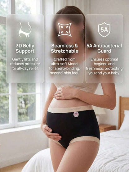 Maternity Modal Panties 4 Pack - Seamless Under Bump Postpartum Boyshort High Waist, Recovery