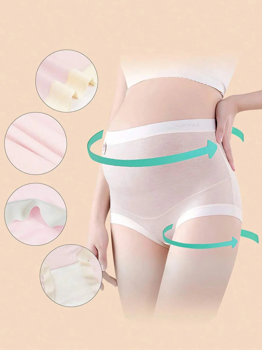 Maternity Modal Panties 4 Pack - Seamless Under Bump Postpartum Boyshort High Waist, Recovery