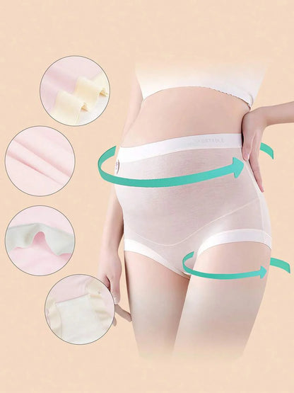 Maternity Modal Panties 4 Pack - Seamless Under Bump Postpartum Boyshort High Waist, Recovery