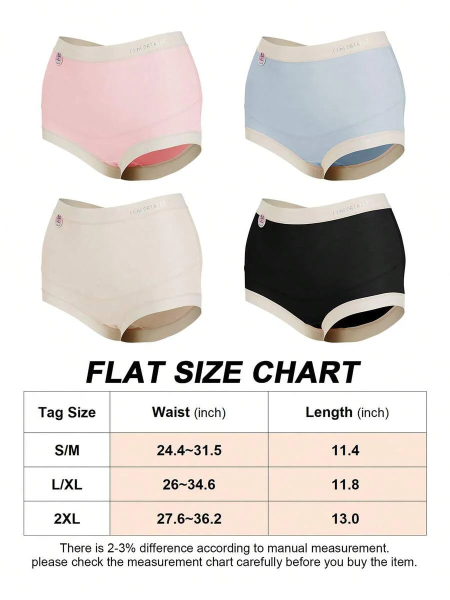 Maternity Modal Panties 4 Pack - Seamless Under Bump Postpartum Boyshort High Waist, Recovery