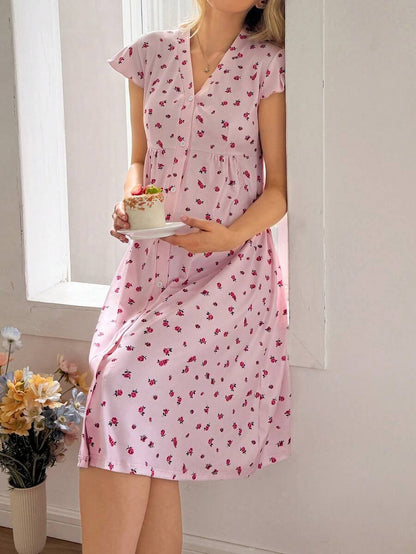 Moonlight&Mama Comfortable Nightgown – Soft Breathable Maternity Sleepwear, Cozy Pregnancy Loungewear for Women