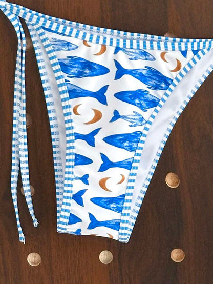 Swim Vcay Women's Summer Beach Contrast Color Halter Tie Sexy Bikini And Triangle Panty Swimwear Set Blue Bikini Yacht Party Outfit Vacation Bikini Boat Party Outfit Women Tie Side Bikini Triangle Bikini Set Light Blue Bikini