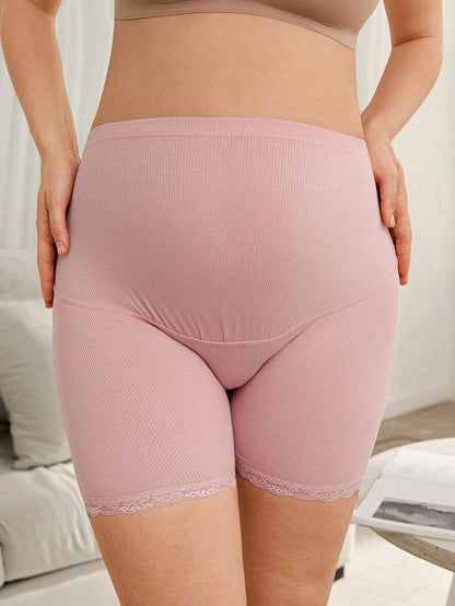 Women’s Solid Color Ribbed High Waist Maternity Briefs Soft Comfortable Stretch Pregnancy Underwear