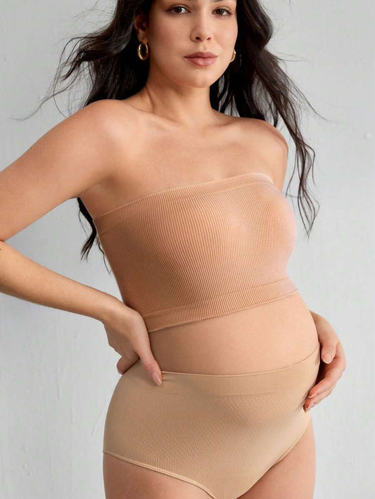 Maternity Seamless Tube Top Bra - Solid Color Minimalist Comfortable High Quality Nursing