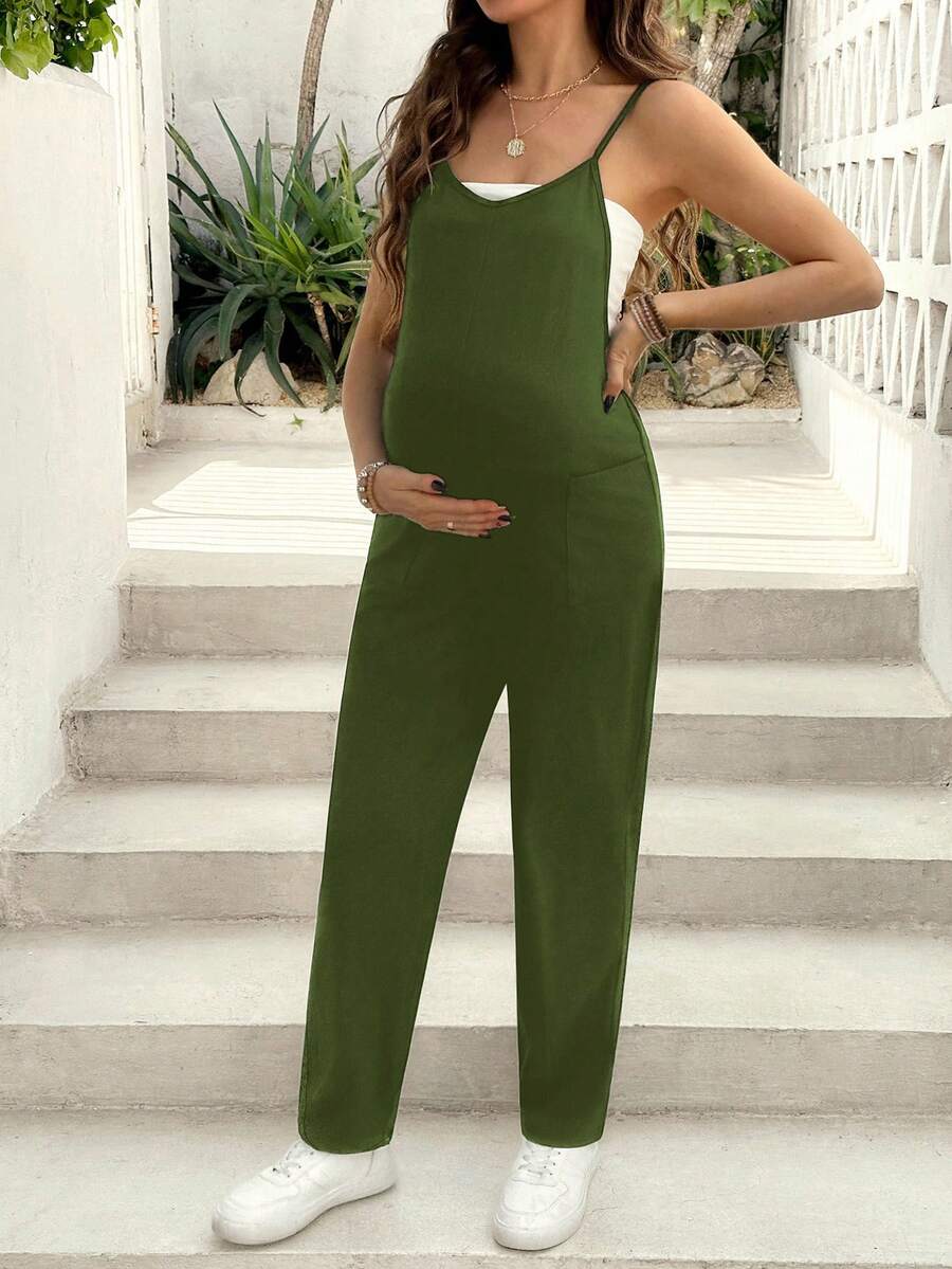 Apricot Backless Spaghetti Strap Jumpsuit - Casual Sleeveless Capri Length One Piece - Summer Beach Vacation Outfit for Women