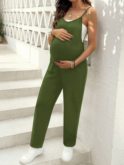 Apricot Backless Spaghetti Strap Jumpsuit - Casual Sleeveless Capri Length One Piece - Summer Beach Vacation Outfit for Women