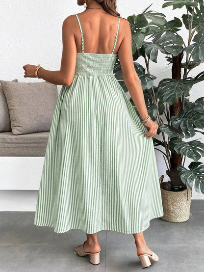 Maternity Summer Casual Striped A-Line Sleeveless Dress