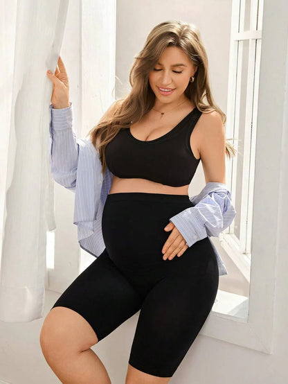Black Ribbed Nursing Bra - Wireless Front-Close Maternity Bralette with Removable Padding and High Stretch Knitted Fabric