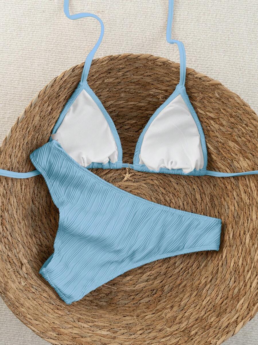 Swim Vcay 2026 Spring/Summer Women's Spaghetti Strap Halter Neck Black Base White Polka Dot Random Print Sweet Cute Side High Cut Bikini Swimwear 2-Piece Set Vacation Bikini Set Pink Bikini Set High Leg Bikini Set Modest Bikini Set Bikini Set