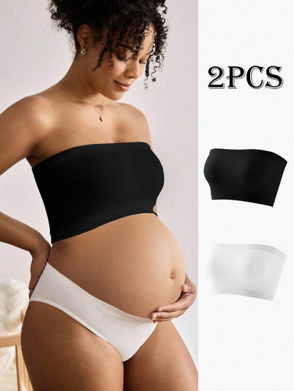 Maternity Nursing Bandeau 2 Pack - Seamless Wireless Comfortable High Cost Performance Breastfeeding