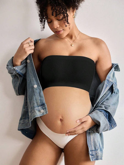 Maternity Nursing Bandeau 2 Pack - Seamless Wireless Comfortable High Cost Performance Breastfeeding