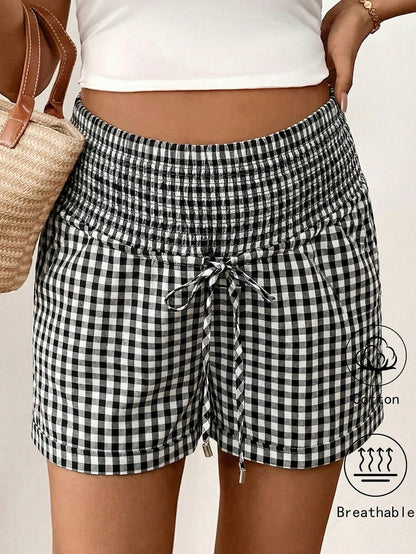 Dusty Pink 100% Cotton Maternity Shorts – Comfortable Drawstring Waist Track Shorts with Pockets for Summer Casual & Beach Wear