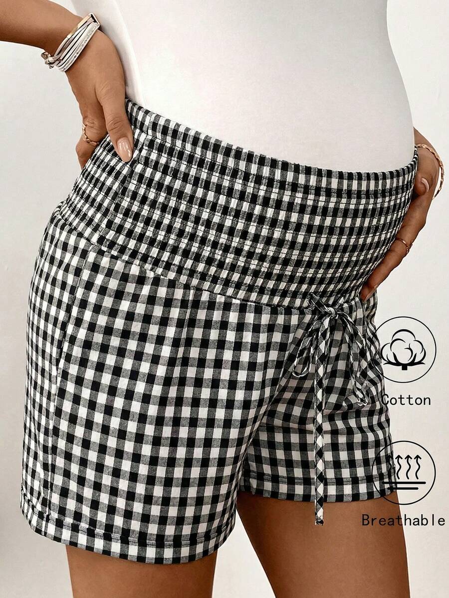Dusty Pink 100% Cotton Maternity Shorts – Comfortable Drawstring Waist Track Shorts with Pockets for Summer Casual & Beach Wear