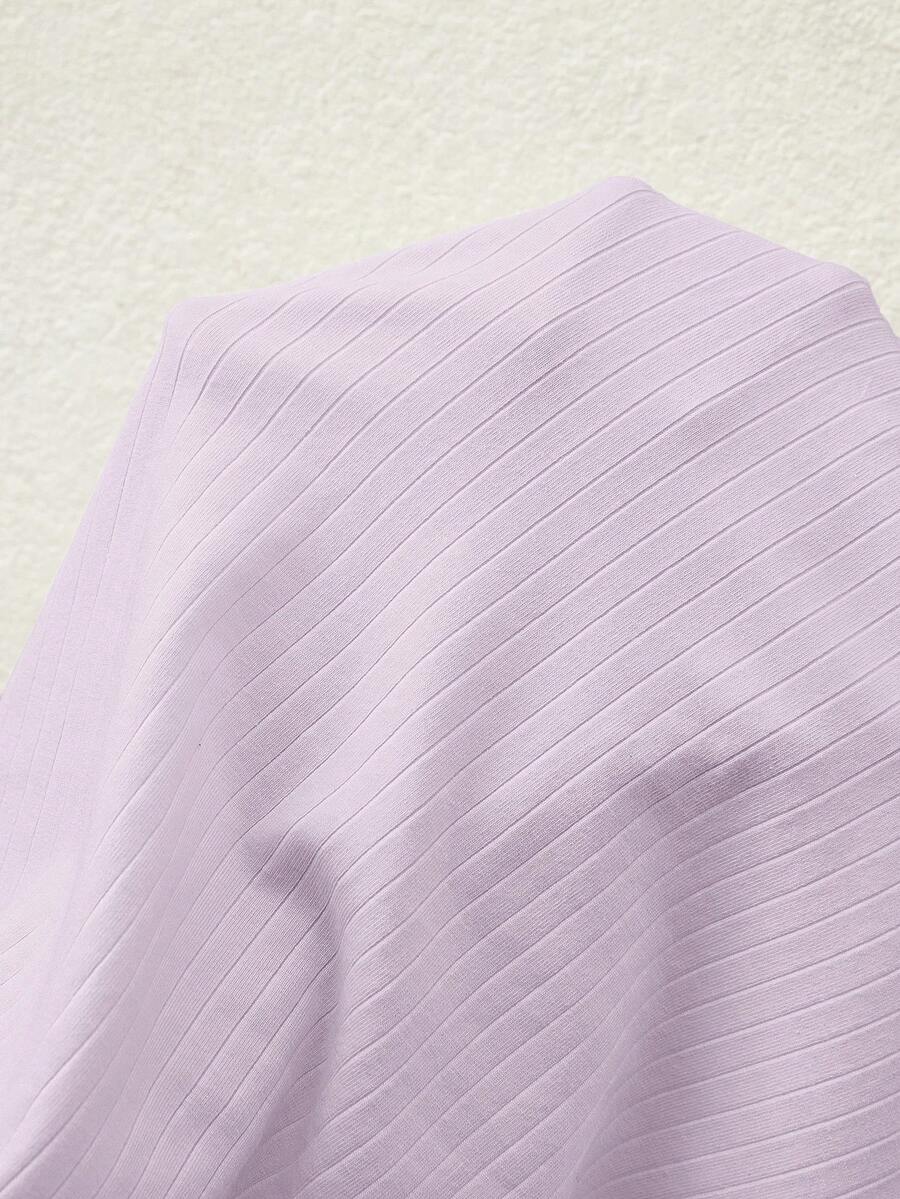 Maternity Ribbed Lettuce-Edge Form-Fitting Short Sleeve Top